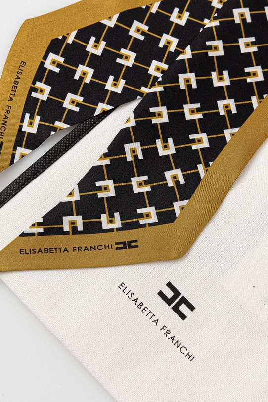 Hodvábna šatka Elisabetta Franchi FO03F51E2 čierna SS25