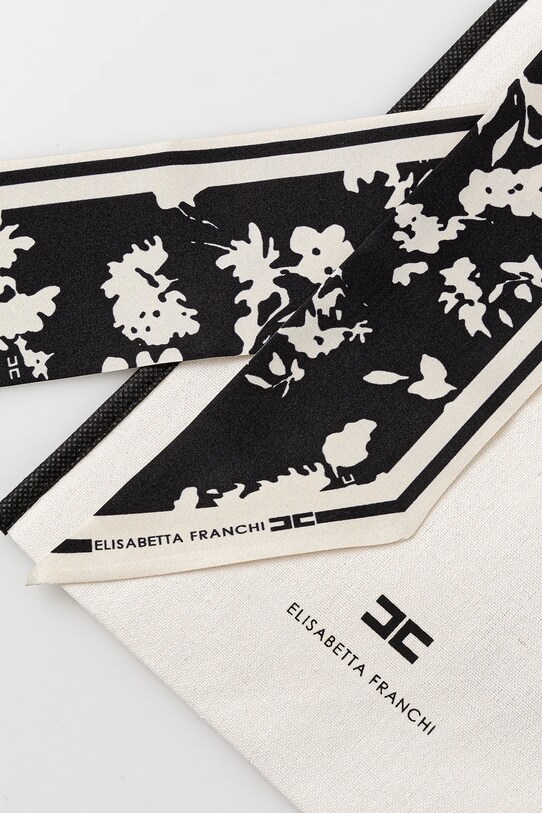 Elisabetta Franchi esarfa de matase FO04F51E2 negru SS25