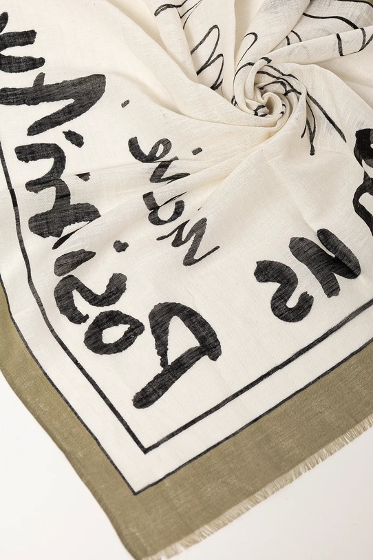 Marc O'Polo șal de in 503803402177 verde SS25