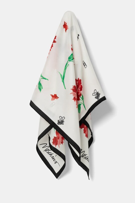 Moschino eșarfă de mătase matase bej M3218.3549
