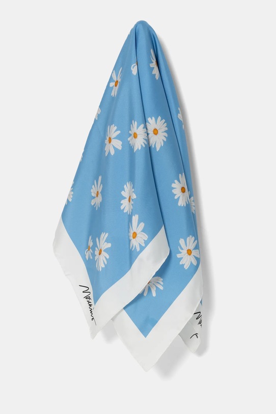 Hedvábný šátek Moschino 90 x 90 cm látka modrá M3228.3549