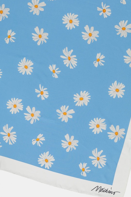 Hedvábný šátek Moschino 90 x 90 cm M3228.3549 modrá SS25