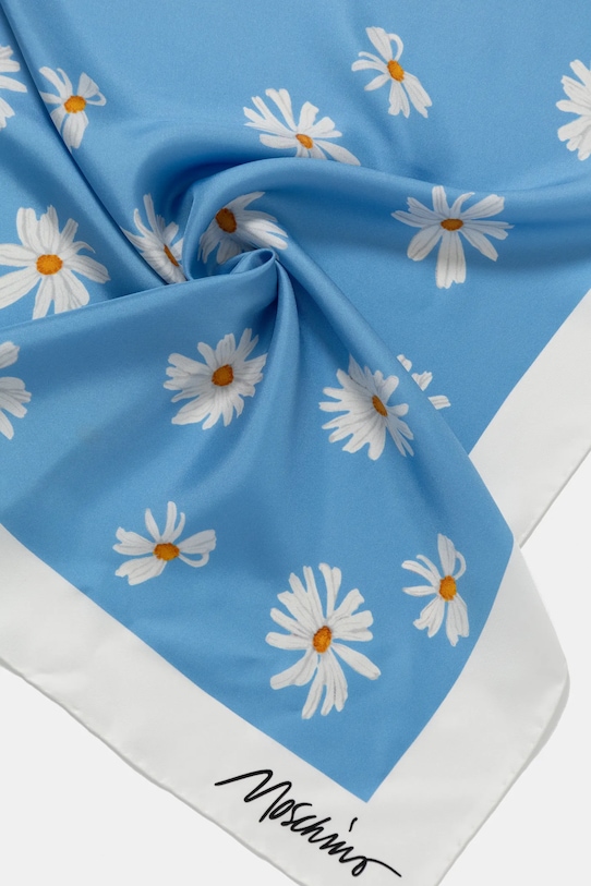 Doplňky Hedvábný šátek Moschino 90 x 90 cm M3228.3549 modrá