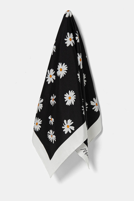 Hedvábný šátek Moschino 90 x 90 cm látka černá M3228.3549