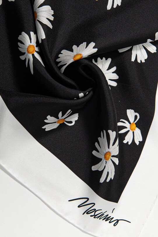 Moschino esarfa de matase 90 x 90 cm M3228.3549 negru SS25