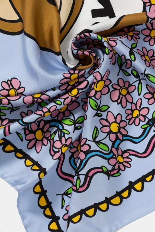 Akcesoria Moschino chusta jedwabna 90 x 90 cm M3229.3549 niebieski