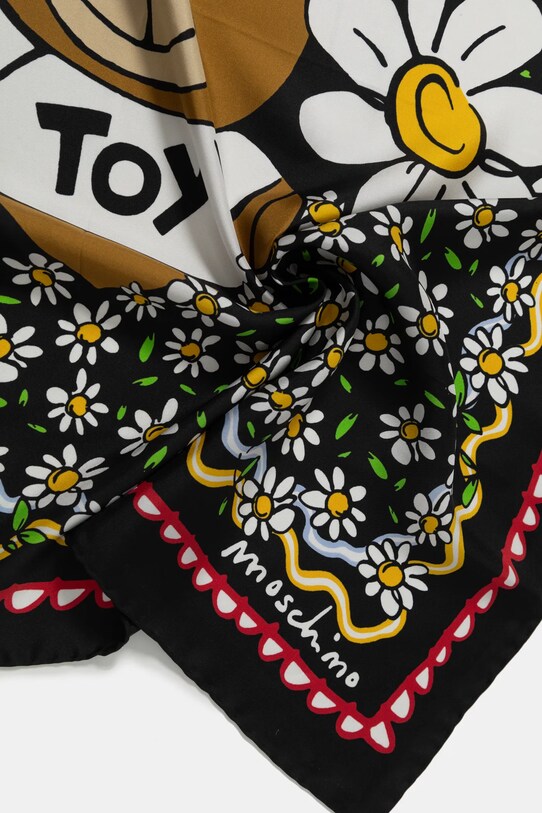 Accesorii Moschino esarfa de matase 90 x 90 cm M3229.3549 negru