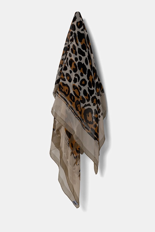 Moschino chusta jedwabna 140 x 140 cm tkanina beżowy M3223.3782