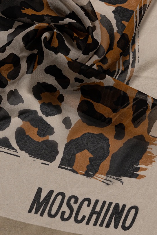 Moschino chusta jedwabna 140 x 140 cm M3223.3782 beżowy SS25