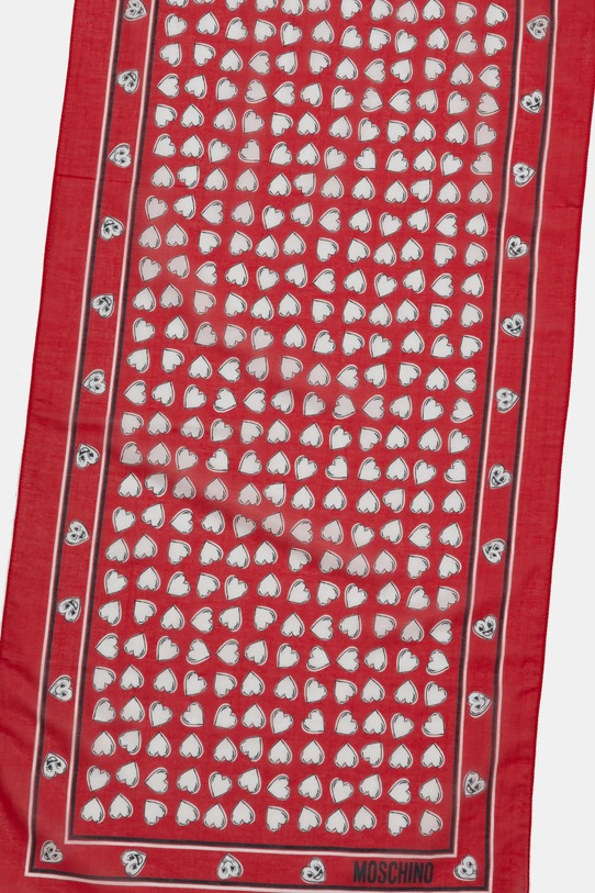 Moschino eșarfă din amestec de mătase 45 x 150 cm M3246.3322 rosu SS25