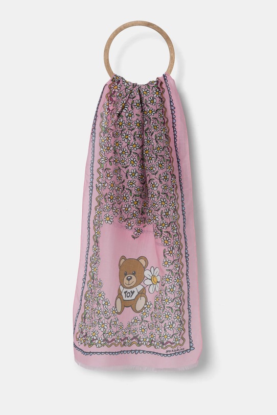 Šála ze směsi hedvábí Moschino 45 x 150 cm látka růžová M3251.3322