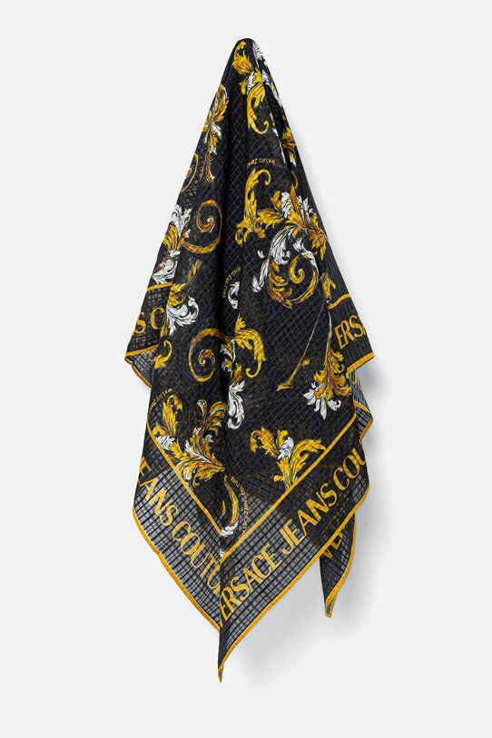 Шелковый платок на шею Versace Jeans Couture ткань чёрный 78HA7H02.ZG353