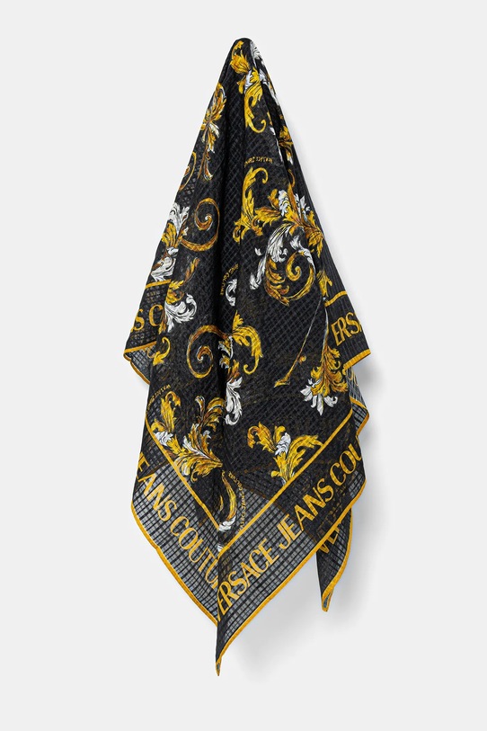 Versace Jeans Couture foulard in seta tessuto nero 78HA7H02.ZG353