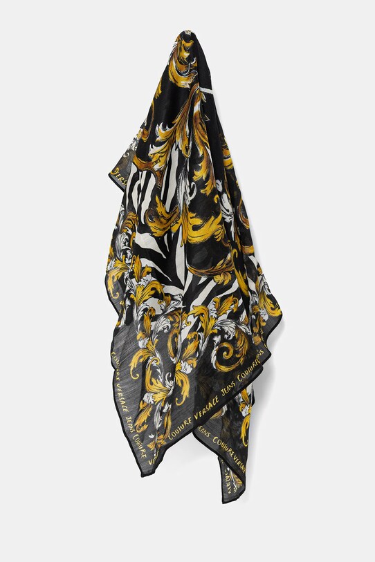 Vlnený šál Versace Jeans Couture látka čierna 78HA7H02.ZG355