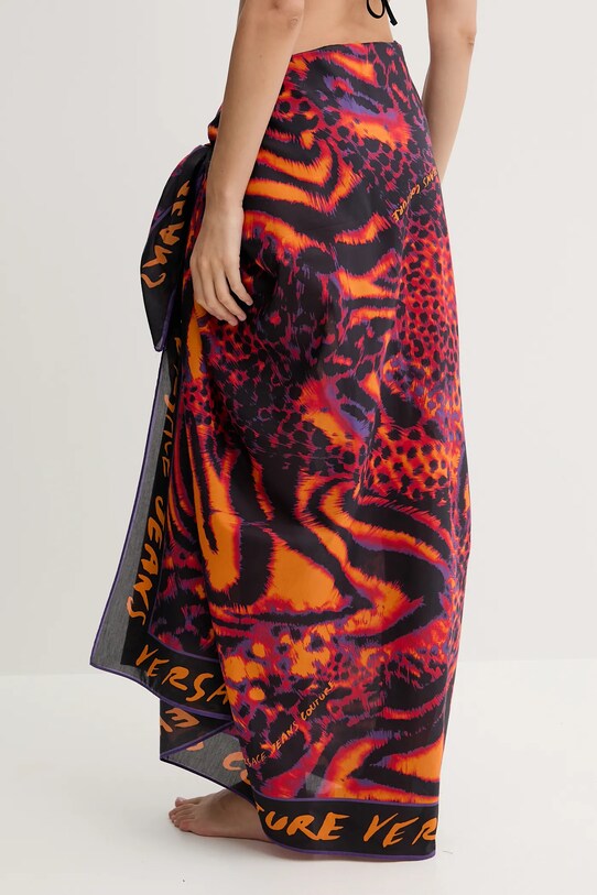 Odzież Versace Jeans Couture pareo z domieszką jedwabiu 78HA7H04.ZG359 czarny