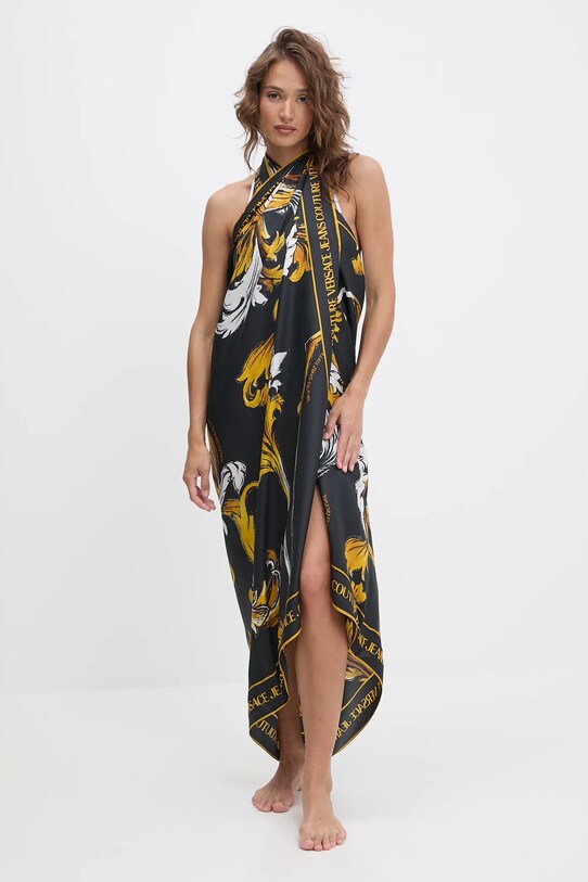 Versace Jeans Couture pareo in seta 78HA7H04.ZG362 nero SS25