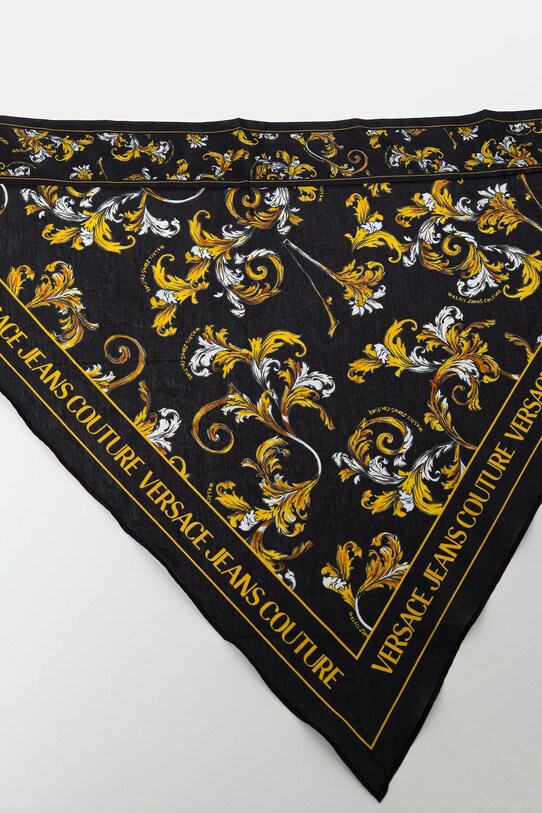 Šatka s prímesou hodvábu Versace Jeans Couture 78HA7H05.ZG363 čierna SS25