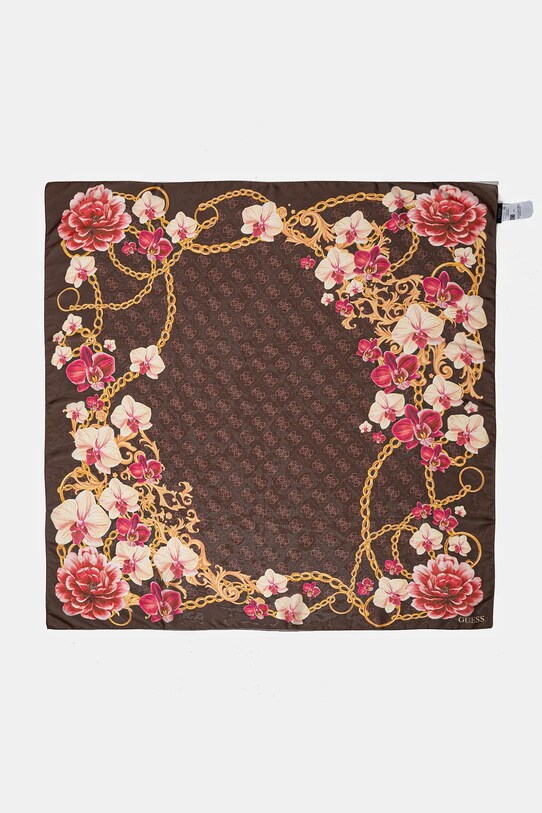 Guess eșarfă de mătase FOULARD AW5272.SIL13 maro SS25