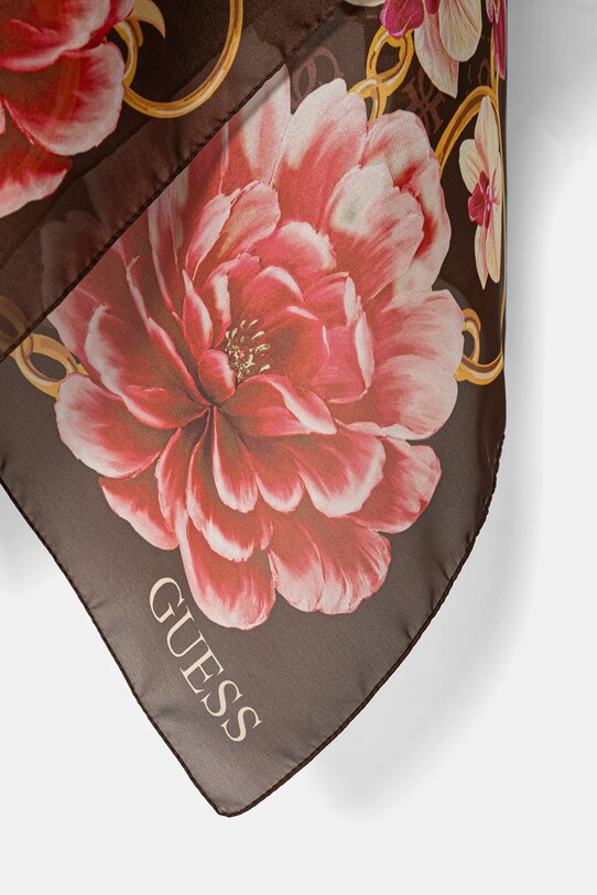 Accesorii Guess eșarfă de mătase FOULARD AW5272.SIL13 maro