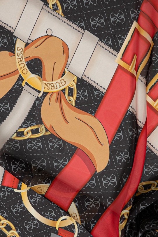 Hedvábný šátek Guess FOULARD AW5270.SIL12 černá SS25