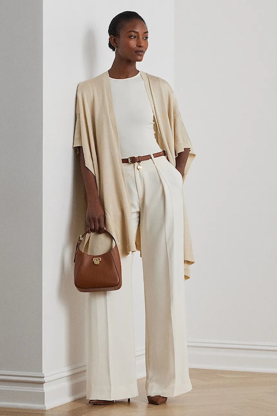 Šál Lauren Ralph Lauren pletenina béžová 454972537