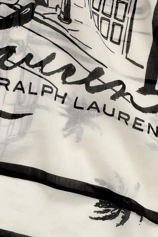 Akcesoria Lauren Ralph Lauren chusta z domieszką jedwabiu 454972553 beżowy