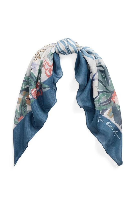 Šatka s prímesou hodvábu Lauren Ralph Lauren látka modrá 454972556