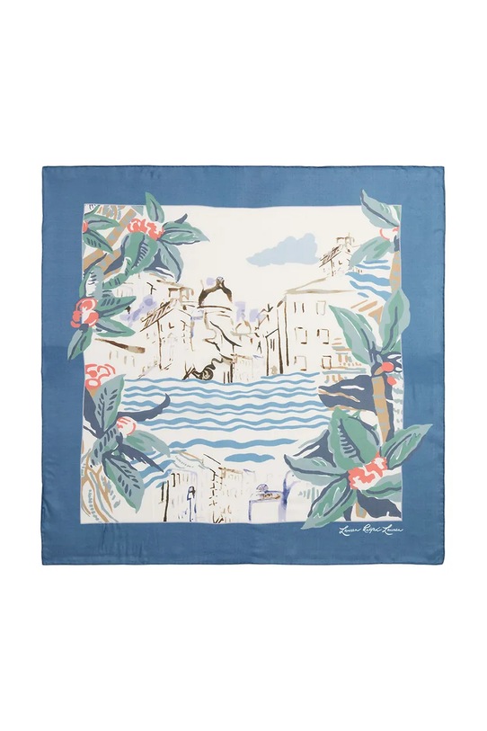 Šatka s prímesou hodvábu Lauren Ralph Lauren 454972556 modrá SS25