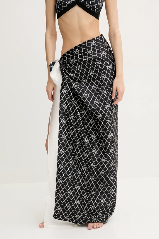 Svilena marama za plažu Max Mara Beachwear crna 2516541019600