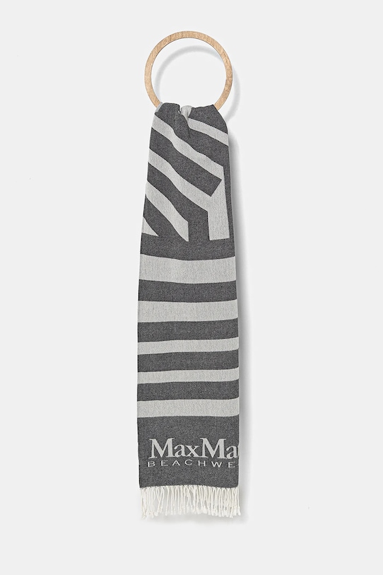 Хлопковый шарф Max Mara Beachwear хлопок серый 2516591019600