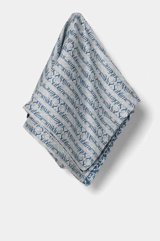 Шелковый платок Tory Burch T Monogram Sublime Silk ткань голубой 166713.400
