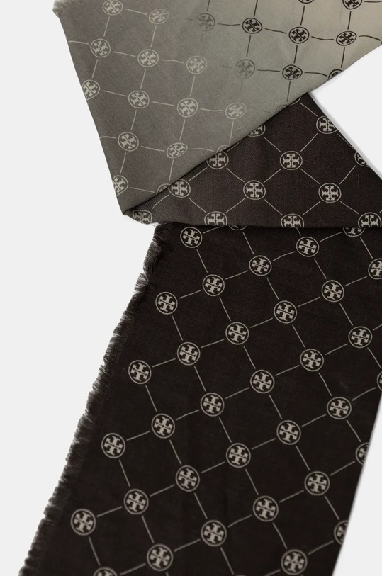 Vlněná šála Tory Burch T Monogram Oblong 169645.250 hnědá SS25