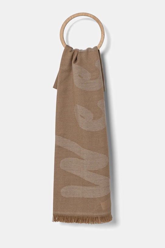 Weekend Max Mara szalik wełniany tkanina beżowy 2515541064600