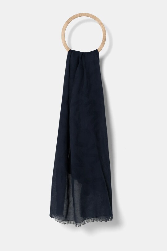 Weekend Max Mara szal z domieszką kaszmiru tkanina granatowy 2515541074600