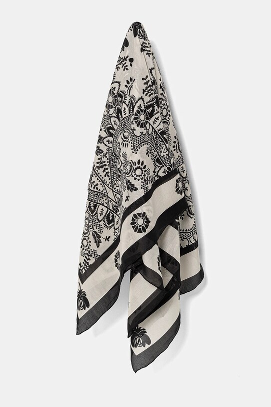 Šatka s prímesou hodvábu Weekend Max Mara látka čierna 2515541065600