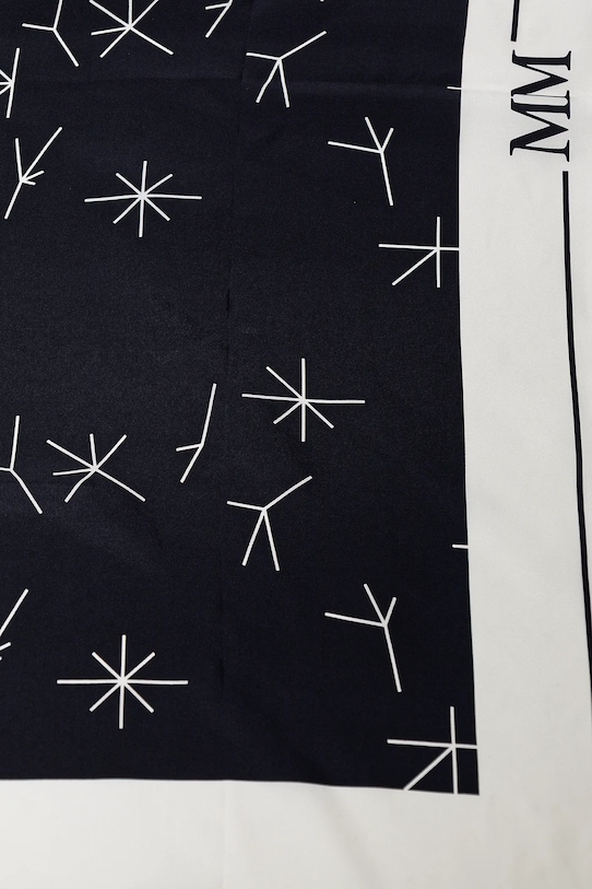 Hodvábna šatka MM 2516541027600 tmavomodrá SS25