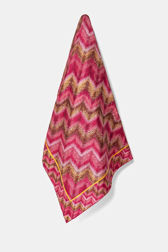 Missoni apaszka jedwabna tkanina różowy FO41TWDA043