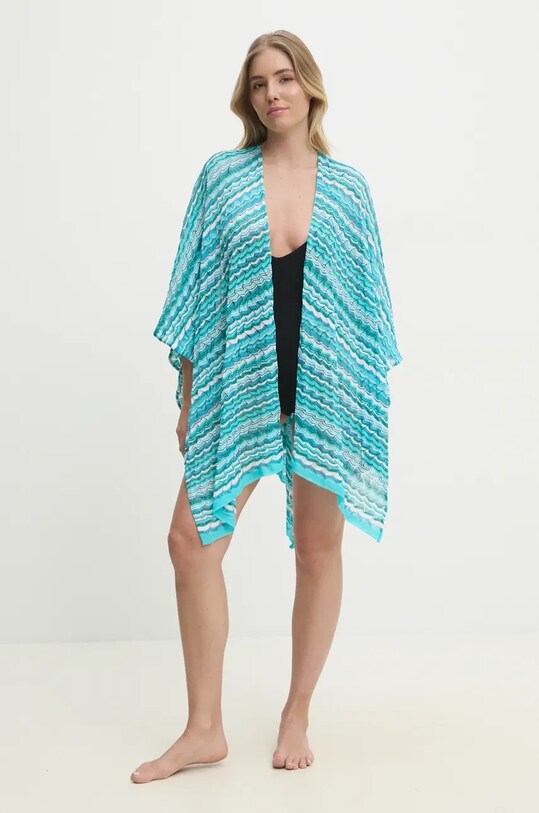 Plážový odev Missoni MAWZCMDA019 tyrkysová SS25