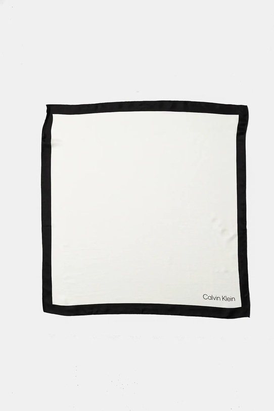 Μεταξωτό φουλάρι Calvin Klein K60K612978 λευκό SS25