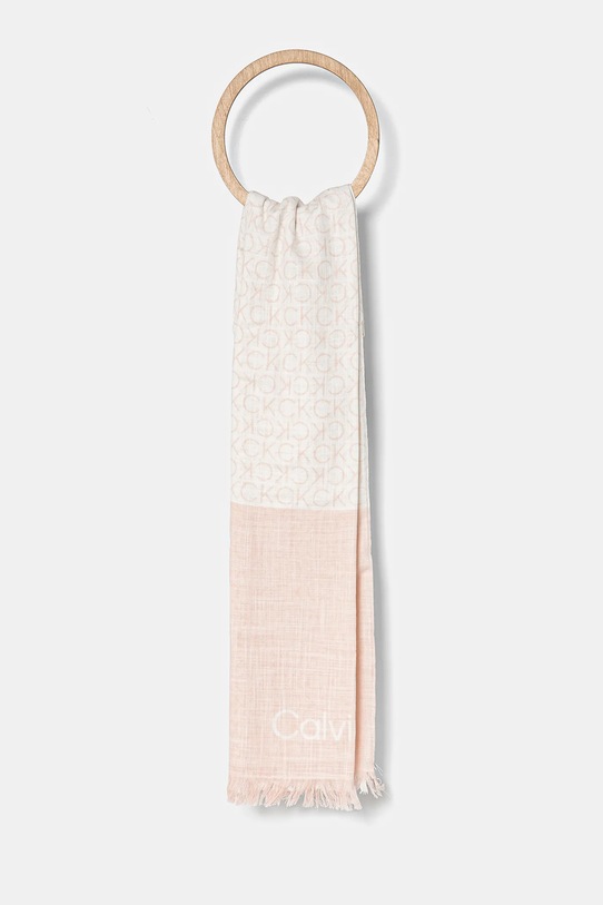 Хлопковый шарф Calvin Klein хлопок розовый K60K612979