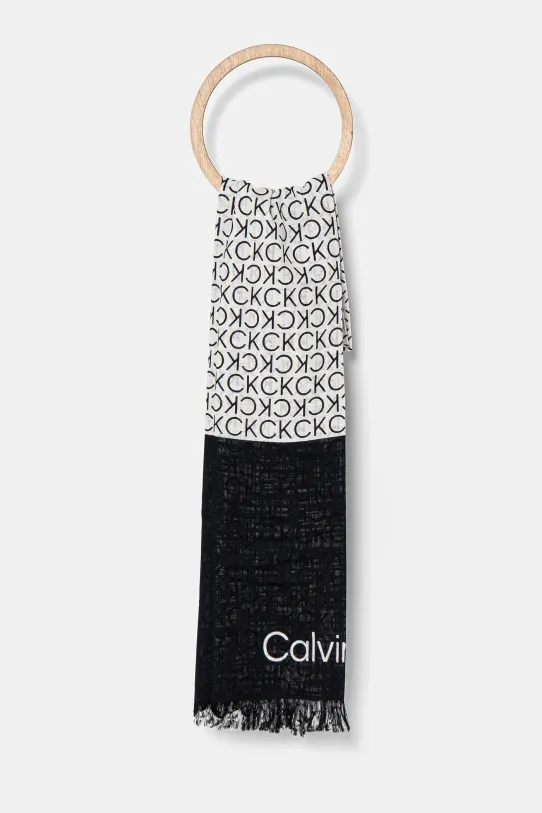 Хлопковый шарф Calvin Klein хлопок чёрный K60K612979