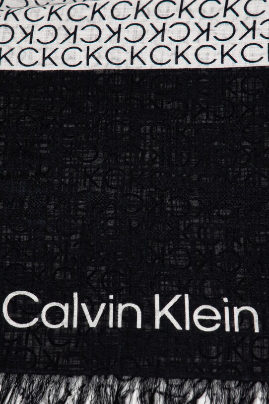 Хлопковый шарф Calvin Klein K60K612979 чёрный SS25