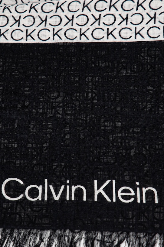 Calvin Klein szal bawełniany K60K612979 czarny SS25