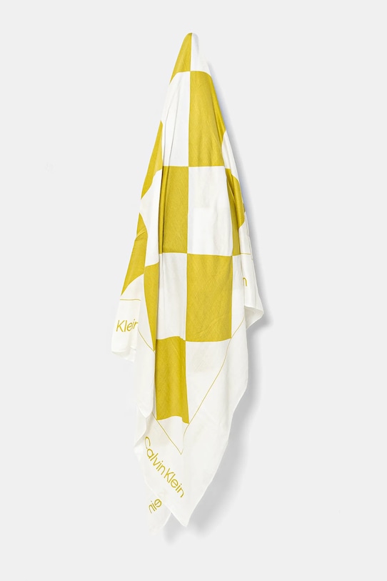 Šátek Calvin Klein látka žlutá K60K613232