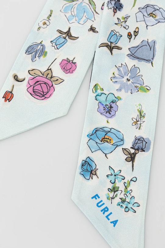 Furla eșarfă de mătase WT00022.BX3853.TA600 turcoaz SS25