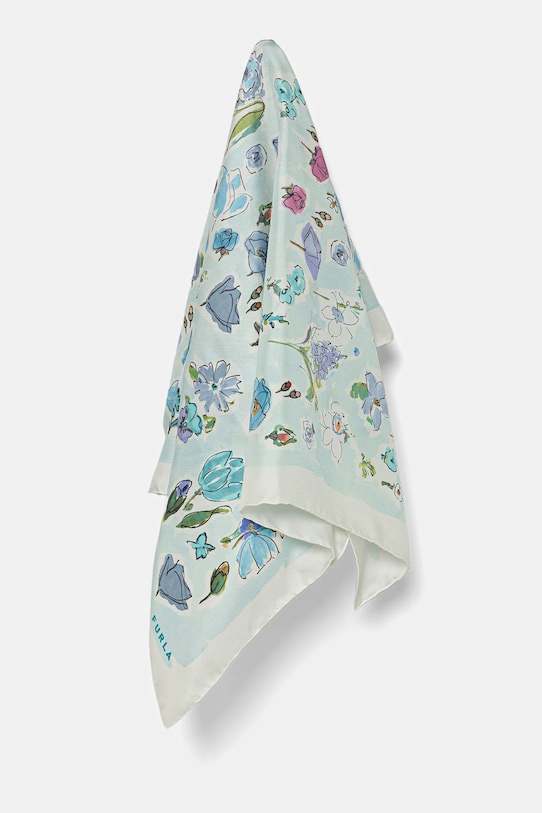 Шовкова хустка на шию Furla тканина бірюзовий WT00021.BX3853.TA600