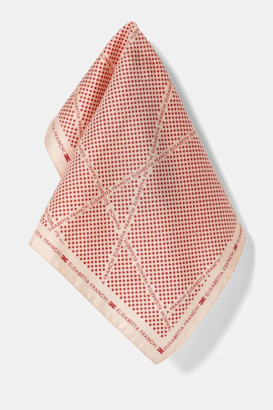 Шовкова хустка на шию Elisabetta Franchi тканина рожевий FO06F52E2