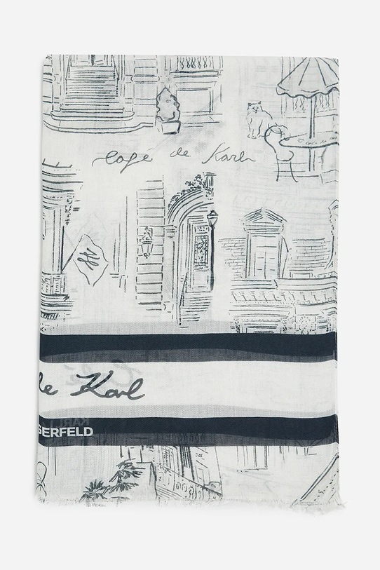 Karl Lagerfeld eșarfă cu amestec de cașmir panza alb A2W33022