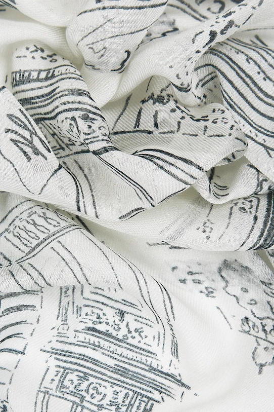 Accesorii Karl Lagerfeld eșarfă cu amestec de cașmir A2W33022 alb