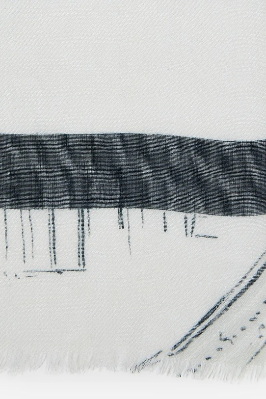 Karl Lagerfeld eșarfă cu amestec de cașmir alb A2W33022